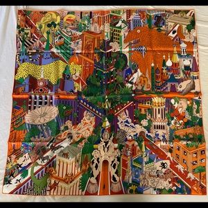 Hermès silk twill scarf in box